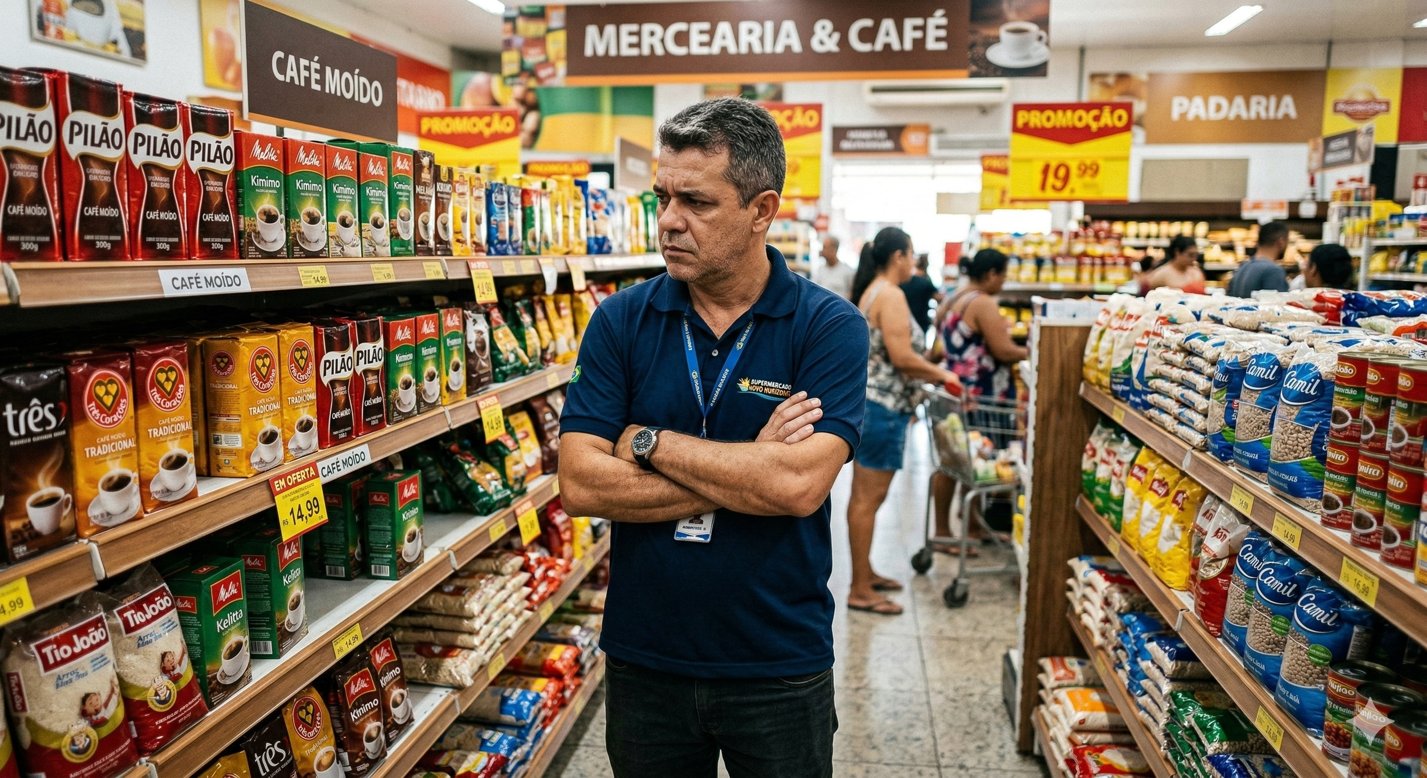 Homem com expressão de preocupação em um contexto de negócio